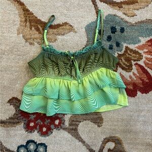 XS Wild Fable green, flowy, cropped tank top